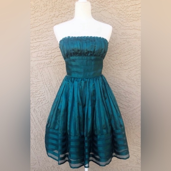 Betsey Johnson Teal organza cupcake dress - Picture 1 of 5